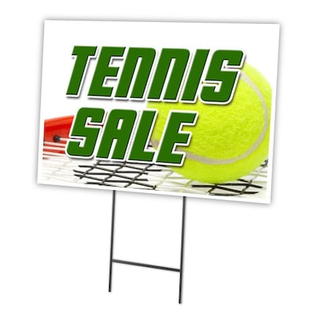 Tennis Sale Yard Sign & Stake Outdoor Plastic Coroplast Window